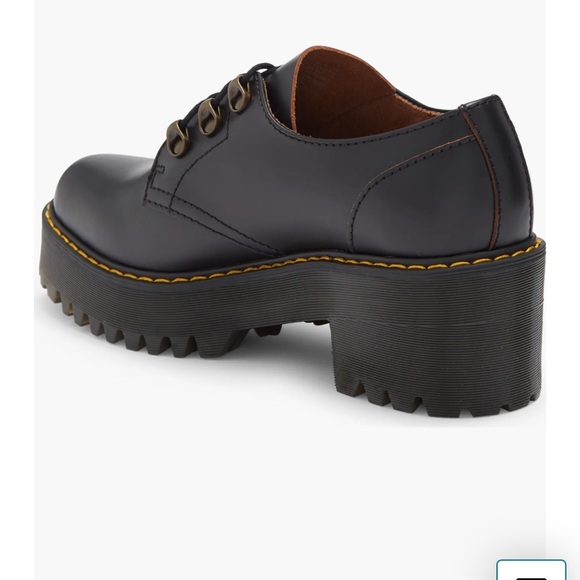 Brand New!! Dr Martens Leona Platform Derby Shoes black $160 - Picture 2 of 16